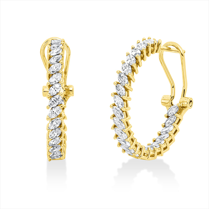 Creolen 18 kt GG, 48 Nav. 1,62 ct, TW-vsi/si