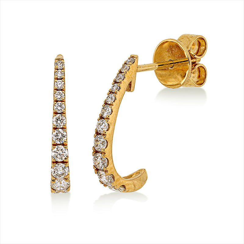 Ohrstecker 18 kt GG, 22 Brill. 0,36 ct, TW-si