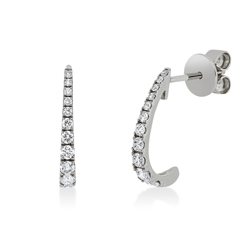 Ohrstecker 18 kt WG, 22 Brill. 0,36 ct, TW-si