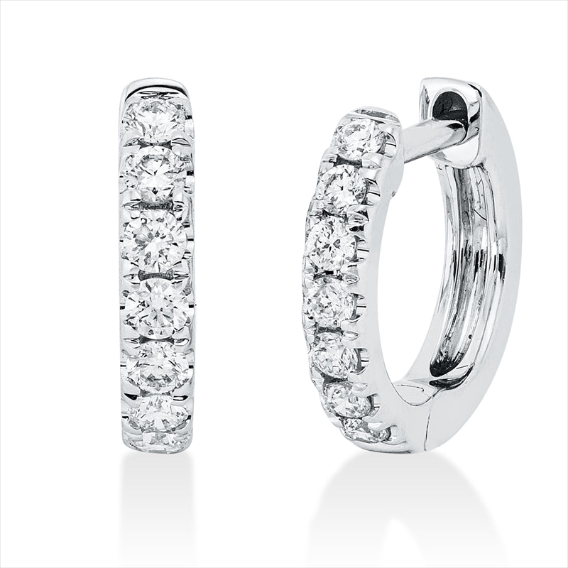 Creolen 18 kt WG, 14 Brill. 0,22 ct, TW-si