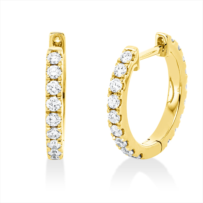 Creolen 18 kt GG, 36 Brill. 0,55 ct, TW-si