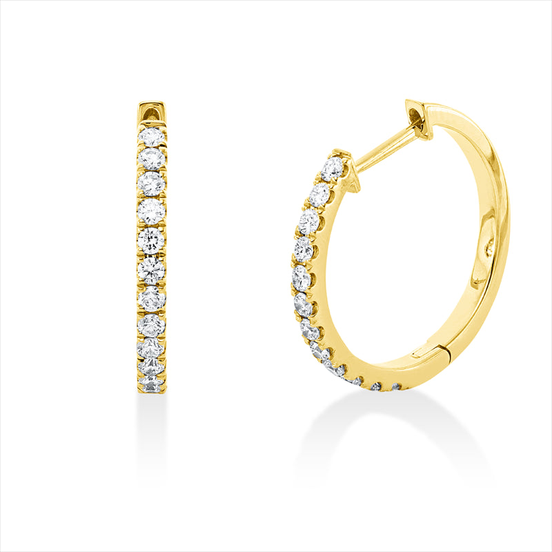 Creolen 18 kt GG, 24 Brill. 0,37 ct, TW-si