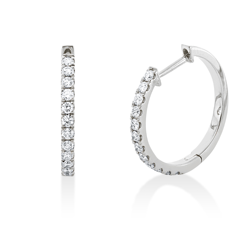 Creolen 18 kt WG, 24 Brill. 0,37 ct, TW-si