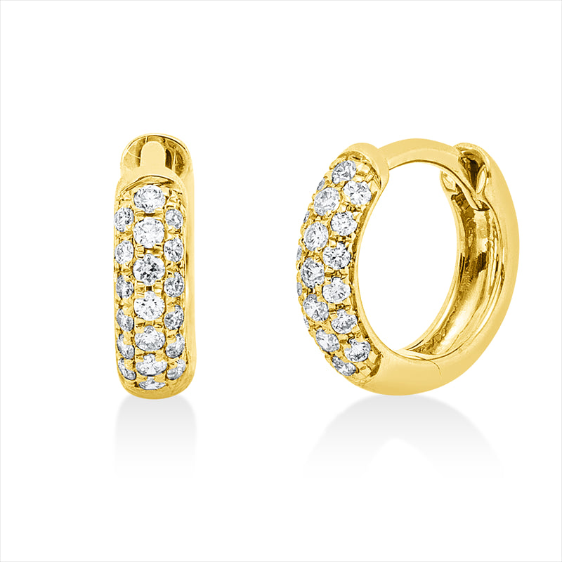 Creolen 18 kt GG, 38 Brill. 0,12 ct, TW-si