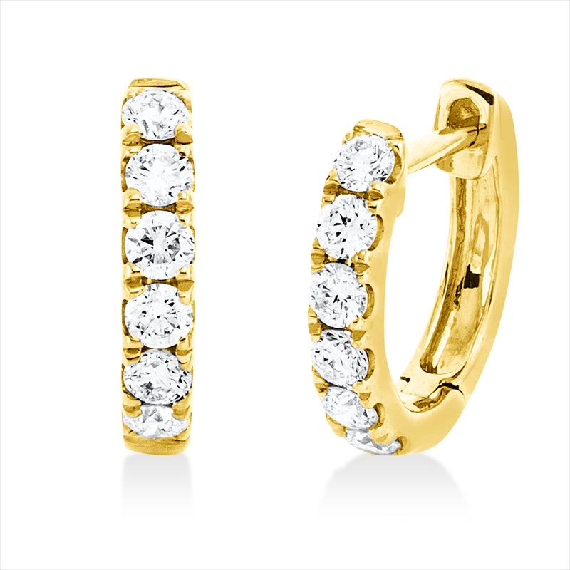 Creolen 18 kt GG, 12 Brill. 0,21 ct, TW-si