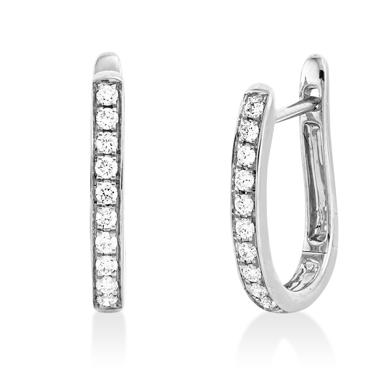 Creolen 18 kt WG, 20 Brill. 0,14 ct, TW-si