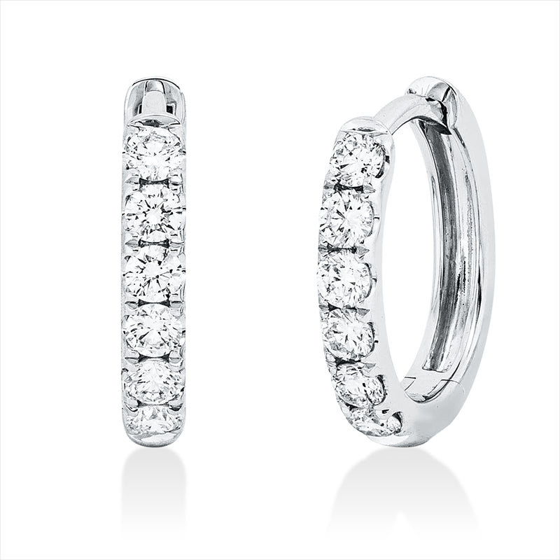 Creolen 18 kt WG, 12 Brill. 0,42 ct, TW-si