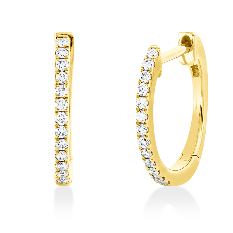 Creolen 18 kt GG, 26 Brill. 0,12 ct, TW-si