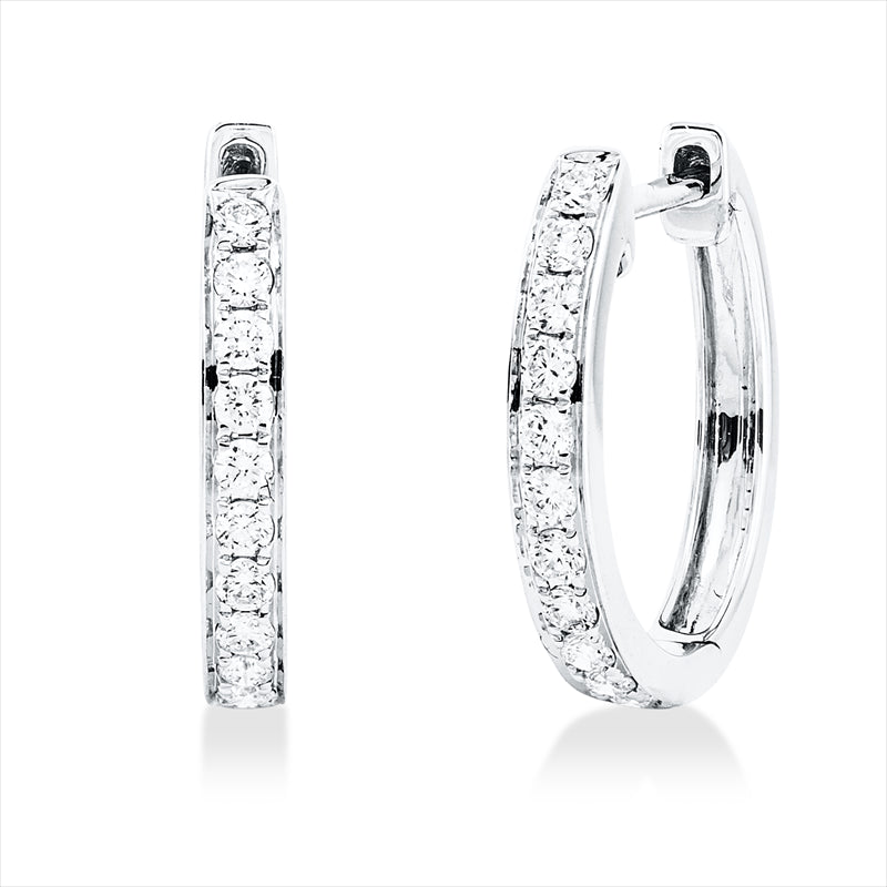 Creolen 18 kt WG, 22 Brill. 0,24 ct, TW-si