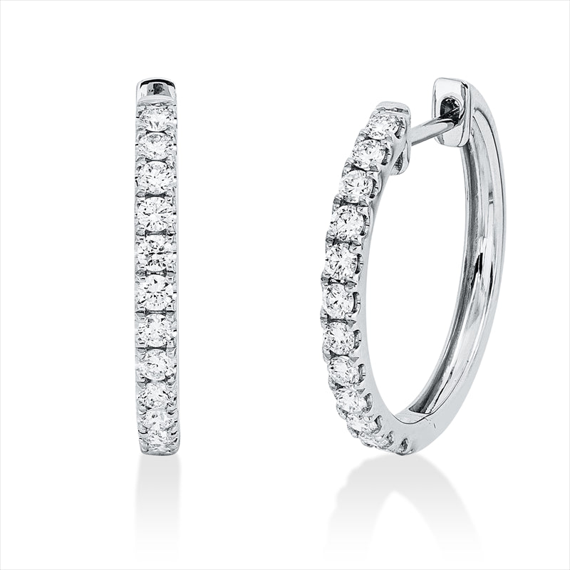 Creolen 18 kt WG, 24 Brill. 0,40 ct, TW-si