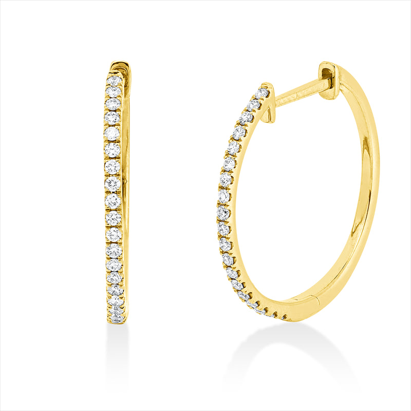 Creolen 18 kt GG, 38 Brill. 0,22 ct, TW-si