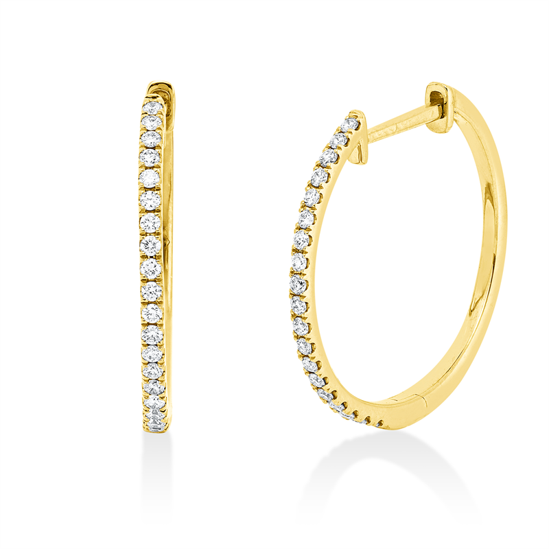 Creolen 18 kt GG, 38 Brill. 0,22 ct, TW-si
