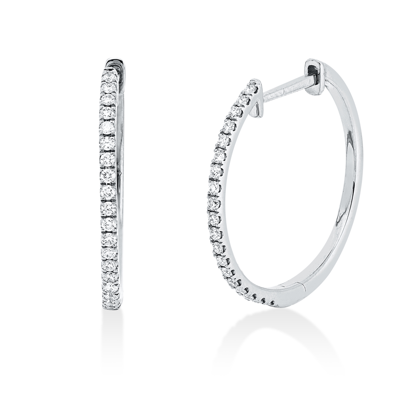 Creolen 18 kt WG, 38 Brill. 0,22 ct, TW-si