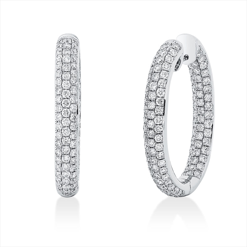 Creolen 18 kt WG, 228 Brill. 6,47 ct, TW-vsi/si