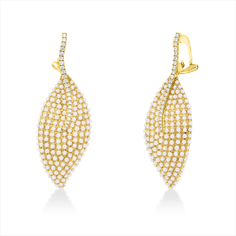 Ohrschmuck 18 kt GG, 46 Brill. 0,38 ct, TW-si, 316 SW weiß 1,5 mm