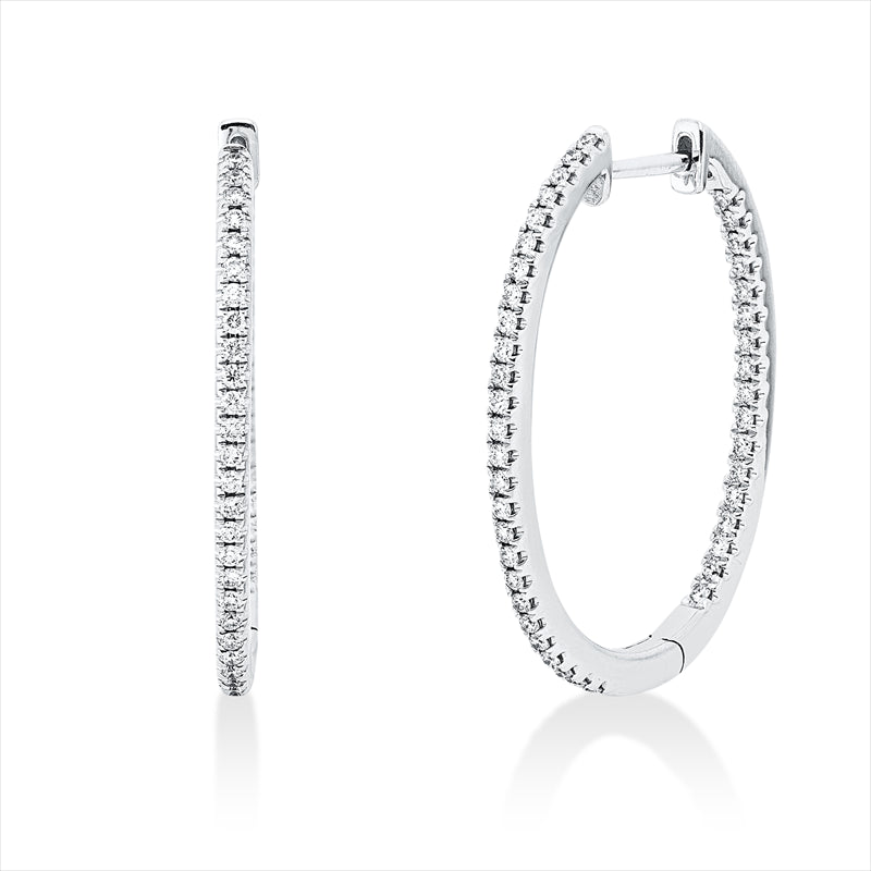 Creolen 18 kt WG, 86 Brill. 0,57 ct, W-si