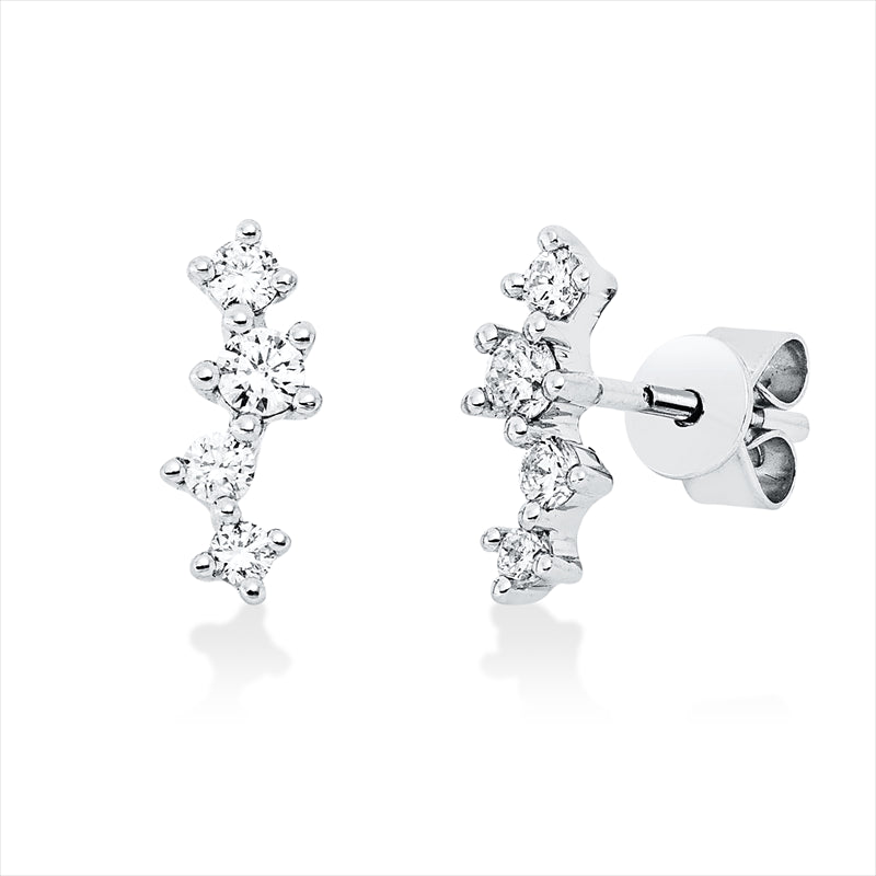 Ohrstecker 18 kt WG, 8 Brill. 0,26 ct, W-pi