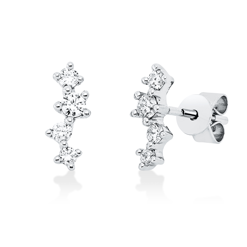 Ohrstecker 18 kt WG, 8 Brill. 0,26 ct, W-pi
