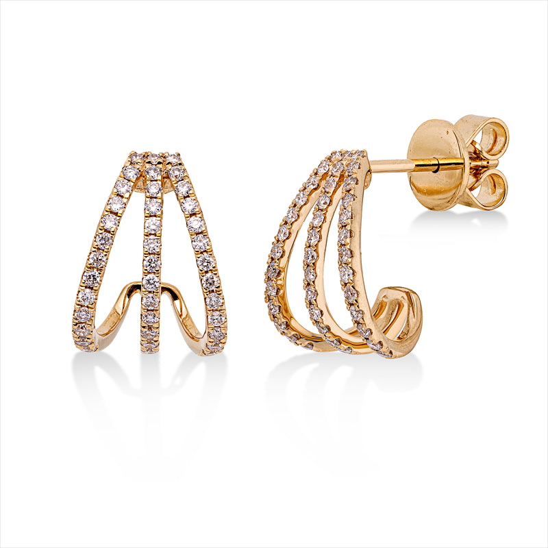 Ohrschmuck 18 kt GG, 78 Brill. 0,32 ct, TW-si