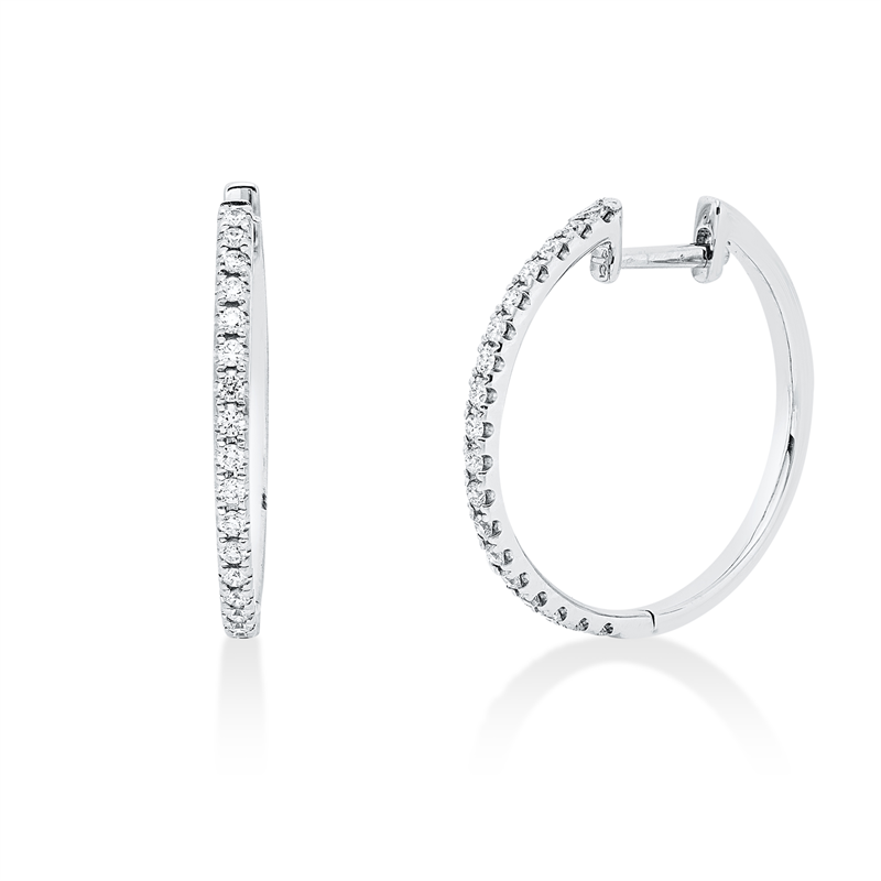 Creolen 18 kt WG, 36 Brill. 0,27 ct, TW-si