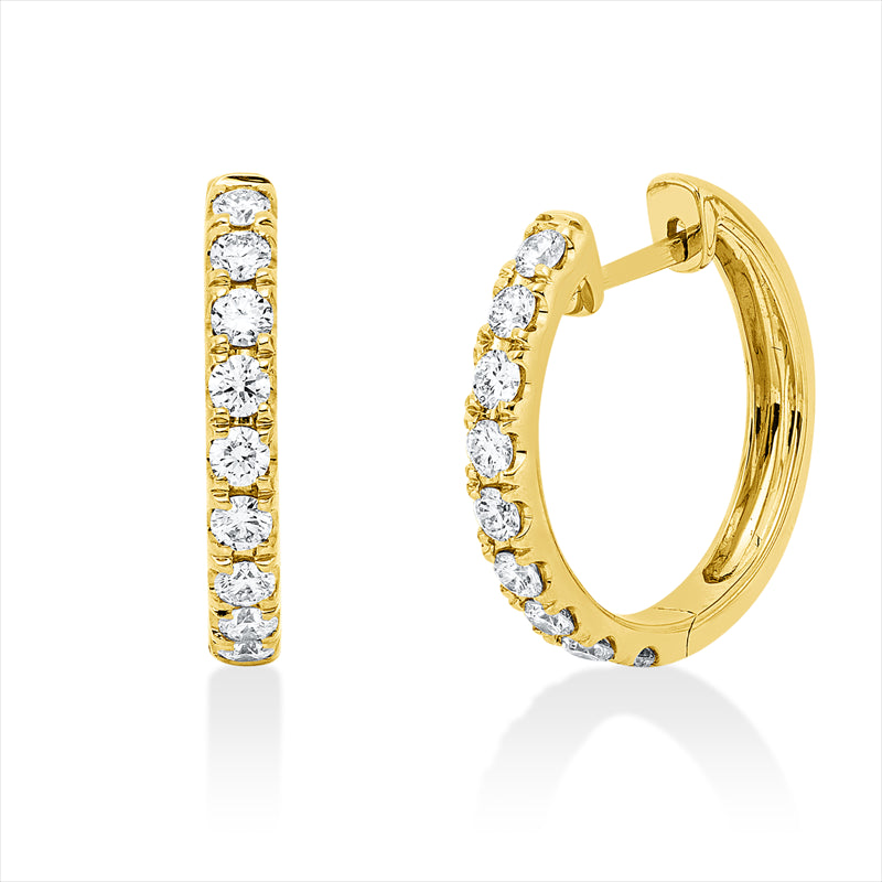 Creolen 18 kt GG, 18 Brill. 0,60 ct, TW-si