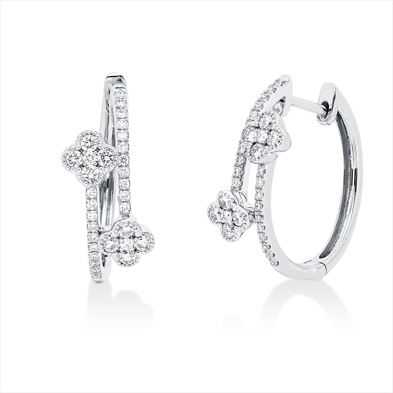 Creolen 18 kt WG, 62 Brill. 0,46 ct, TW-si