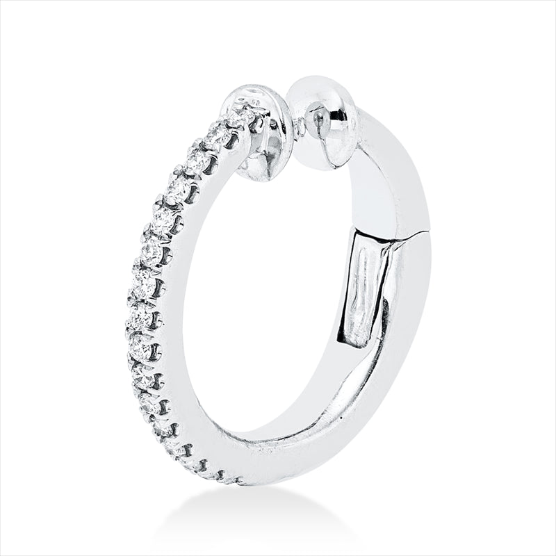 Creolen 18 kt WG, Ohrmanschette, 2 Brill. 0,06 ct, TW-vsi, 14 Brill. 0,06 ct, TW-vsi