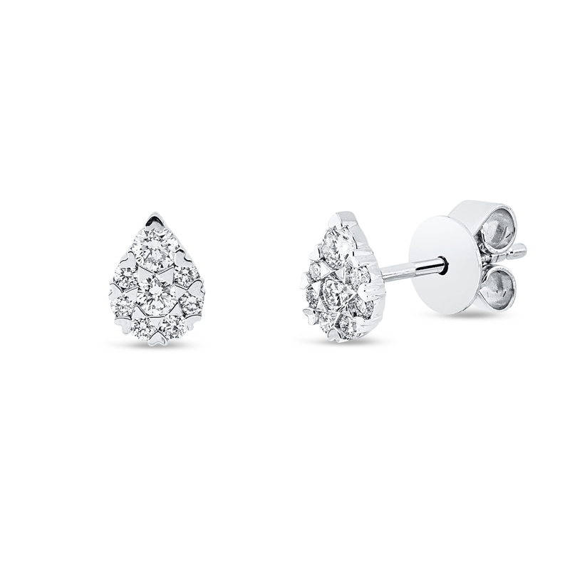 Ohrstecker 18 kt WG, 8 Brill. 0,20 ct, TW-si, 8 Brill. 0,06 ct, TW-si