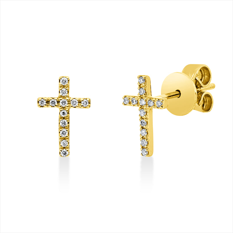 Ohrstecker 18 kt GG, 24 Brill. 0,07 ct, TW-pi