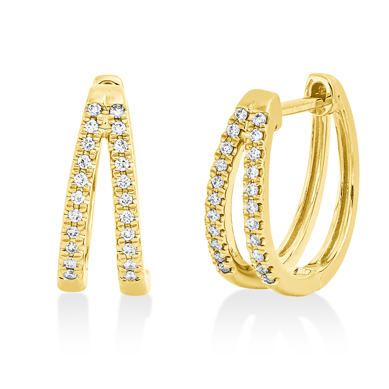 Creolen 18 kt GG, 44 Brill. 0,12 ct, TW-si1