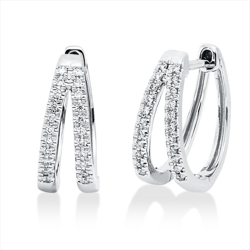 Creolen 18 kt WG, 44 Brill. 0,12 ct, TW-si