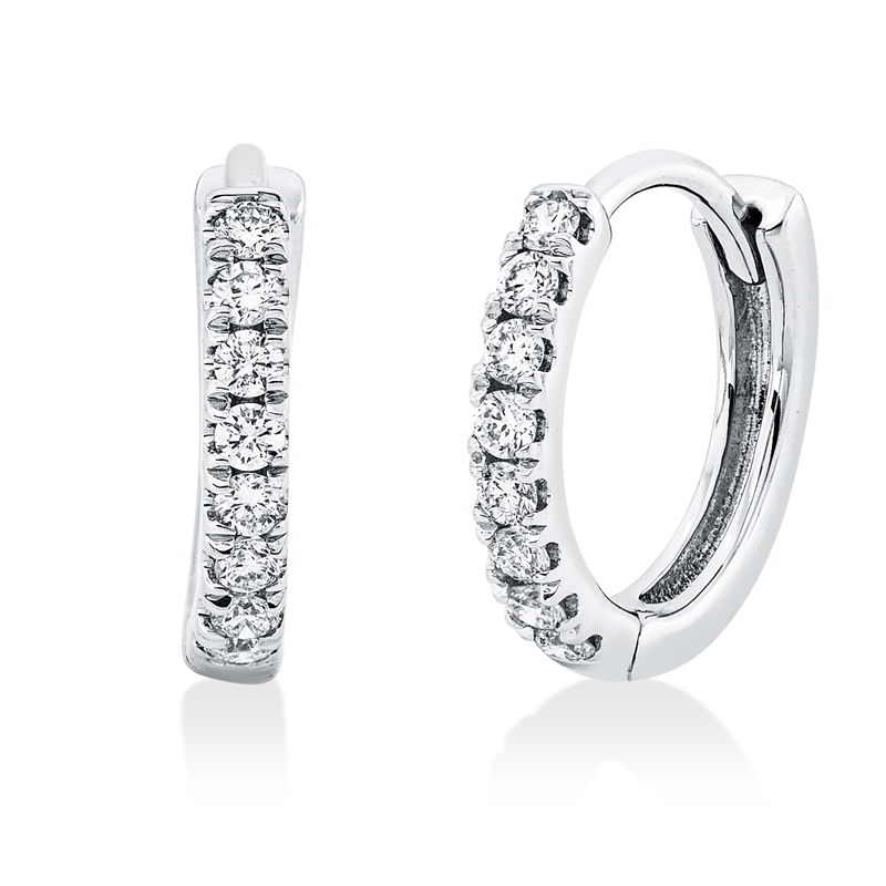 Creolen 18 kt WG, 16 Brill. 0,17 ct, TW-si