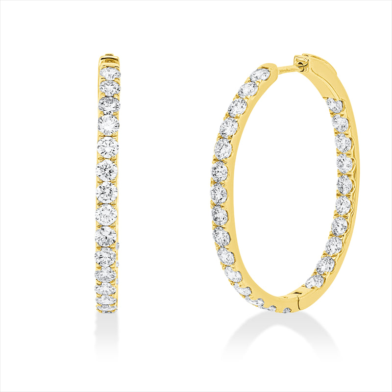 Creolen 18 kt GG, 50 Brill. 3,69 ct, TW-si