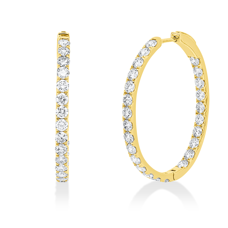 Creolen 18 kt GG, 50 Brill. 3,69 ct, TW-si