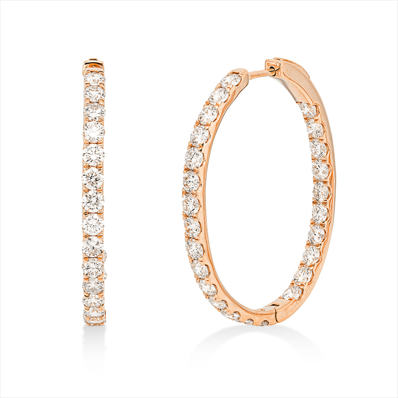 Creolen 18 kt RG, 50 Brill. 3,69 ct, TW-si