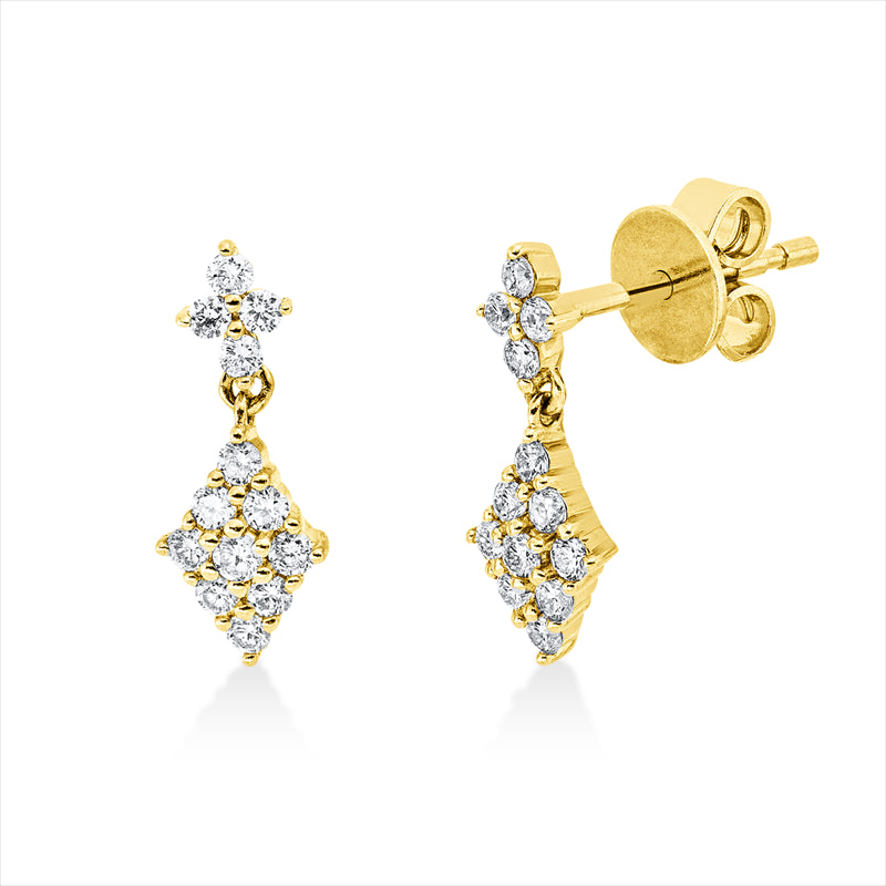 Ohrstecker 14 kt GG, 26 Brill. 0,31 ct, W-si/pi