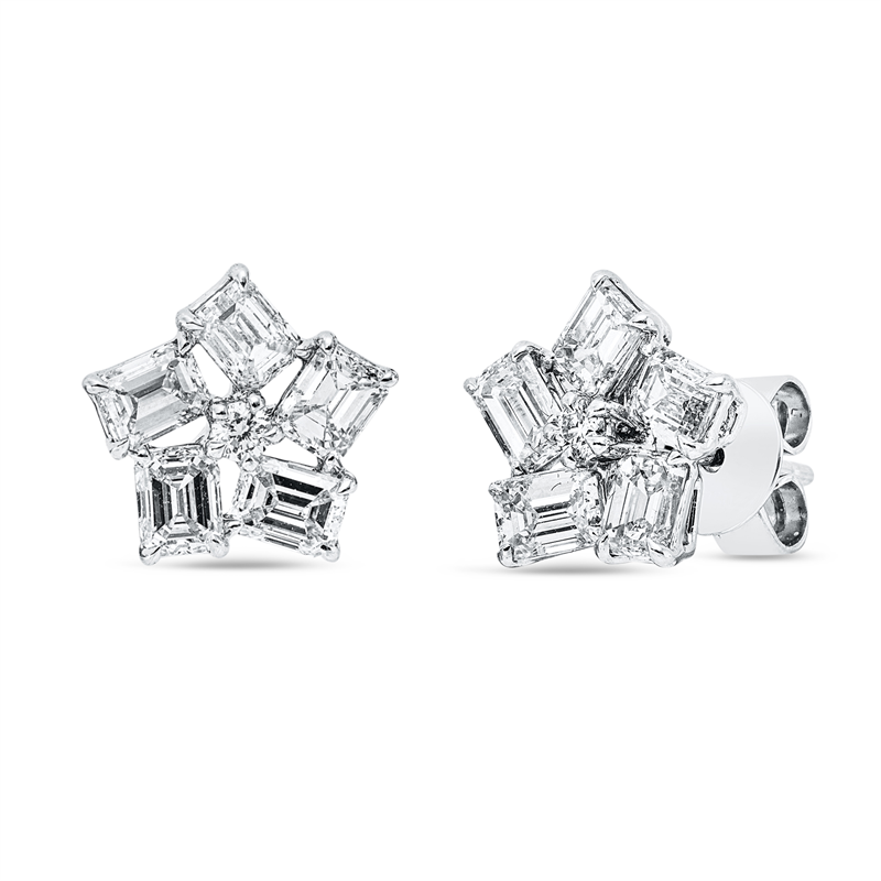 Ohrstecker 18 kt WG, 10 Sm.schliff 1,86 ct, D/F-vvs, 2 Brill. 0,06 ct, TW-vsi