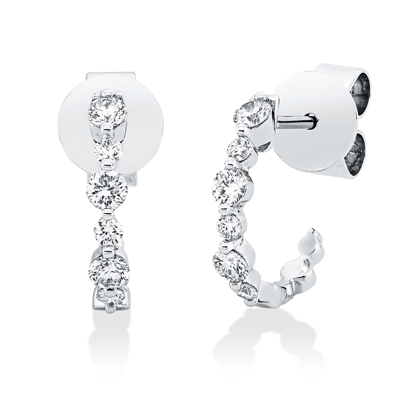 Ohrstecker 18 kt WG, 12 Brill. 0,37 ct, TW-si