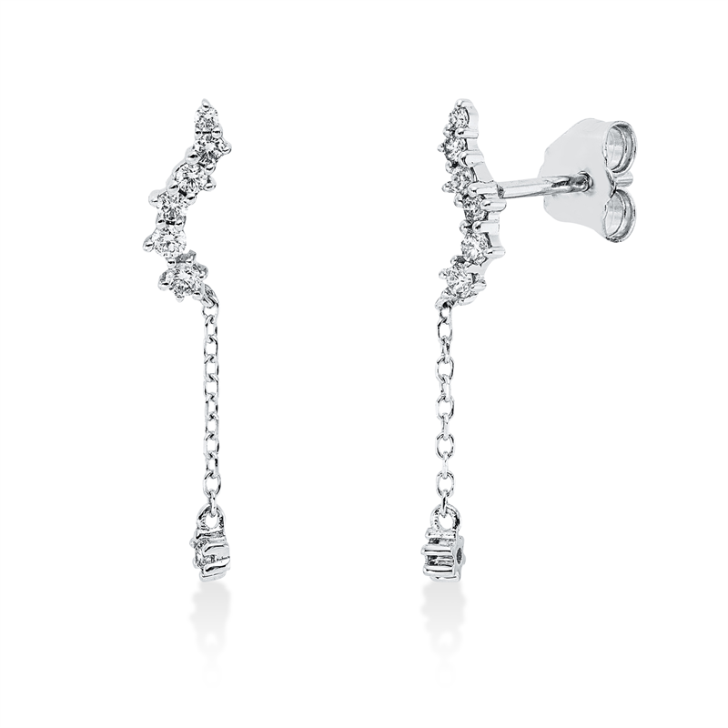 Ohrstecker 18 kt WG, 6 Brill. 0,11 ct, TW-si, 2 Brill. 0,01 ct, TW-si, 6 Brill. 0,08 ct, TW-si