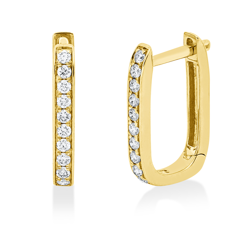 Creolen 18 kt GG, 20 Brill. 0,15 ct, W-si