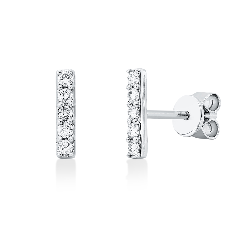Ohrstecker 18 kt WG, 10 Brill. 0,18 ct, TW-si