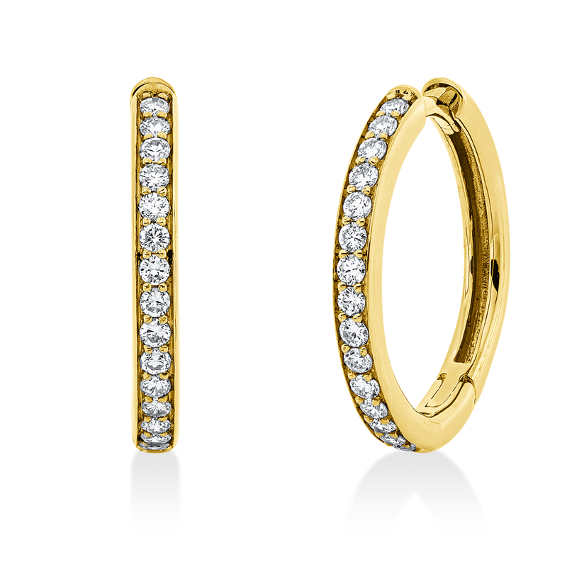 Creolen 18 kt GG, 32 Brill. 0,46 ct, TW-si