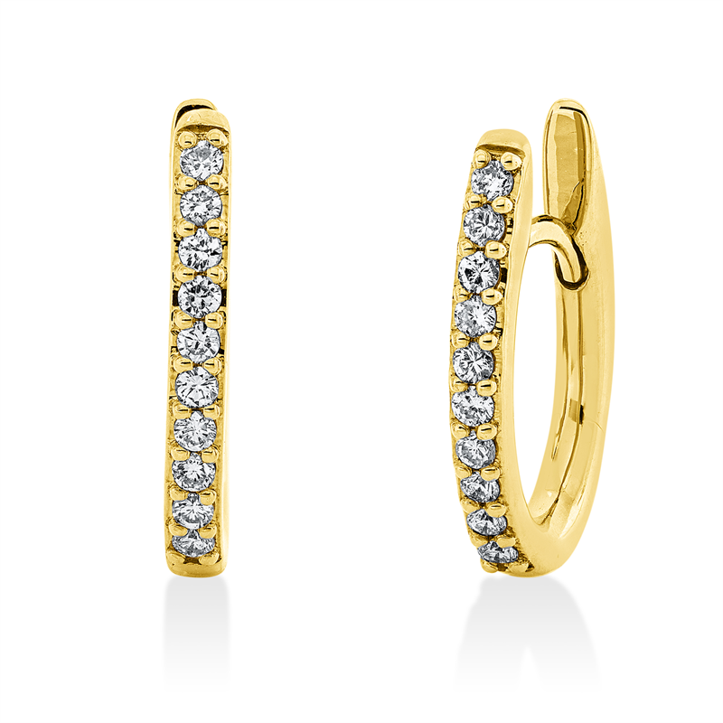 Creolen 18 kt GG, 20 Brill. 0,25 ct, TW-si