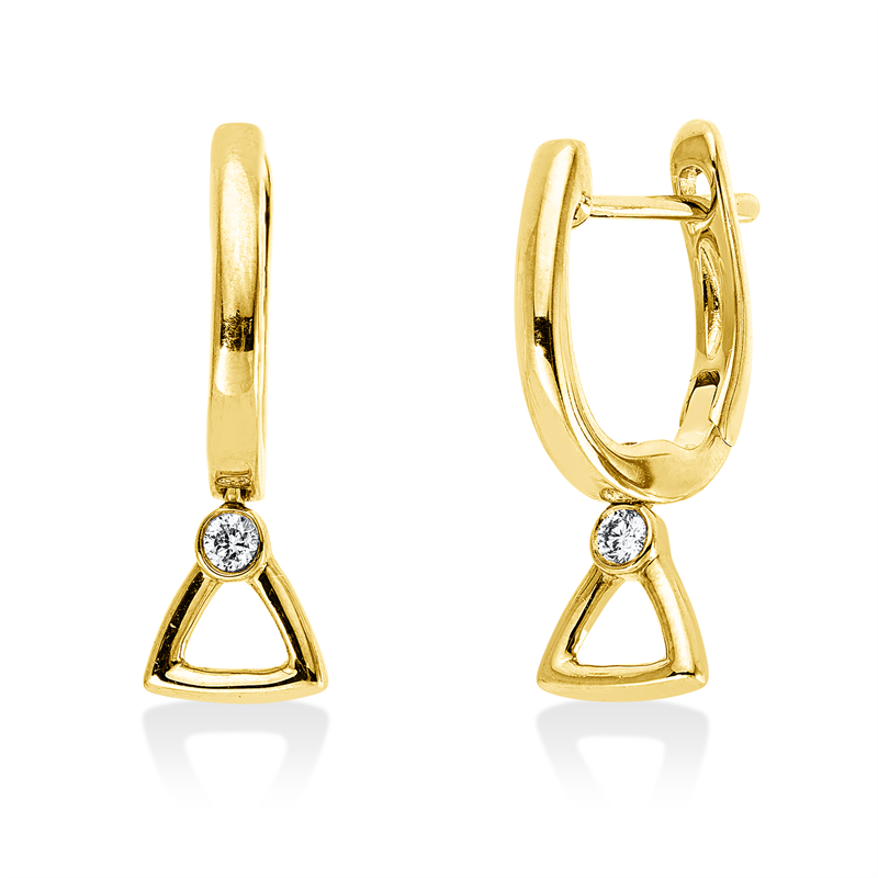 Creolen 18 kt GG, 2 Brill. 0,05 ct, TW-si