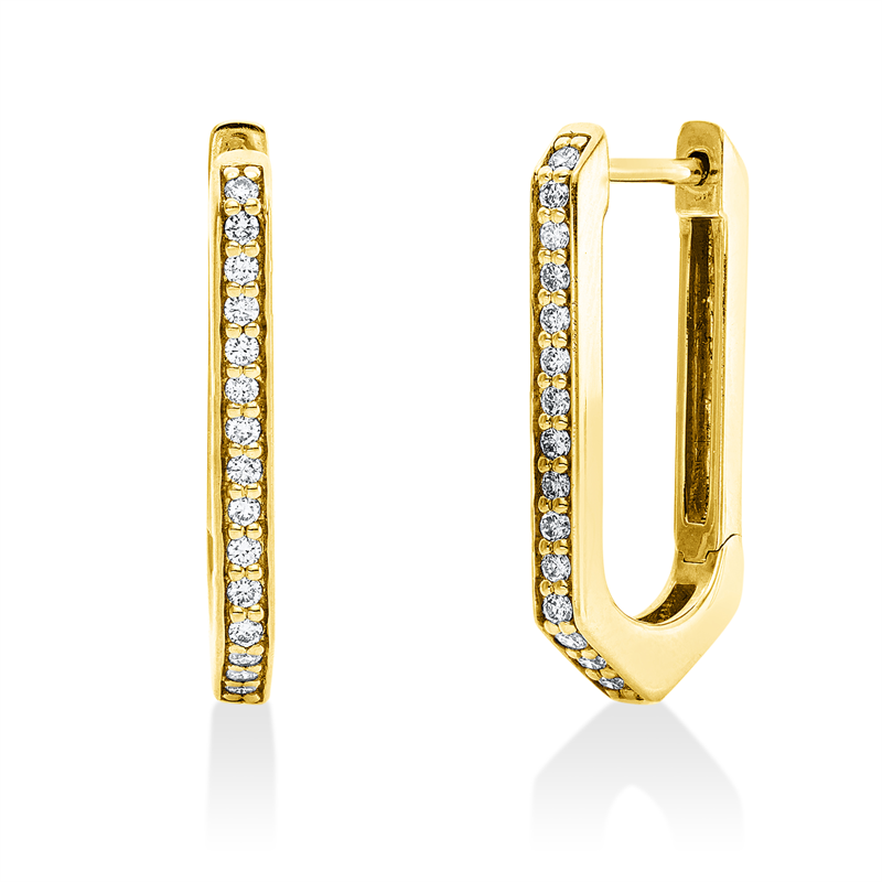 Creolen 14 kt GG, 30 Brill. 0,21 ct, TW-si