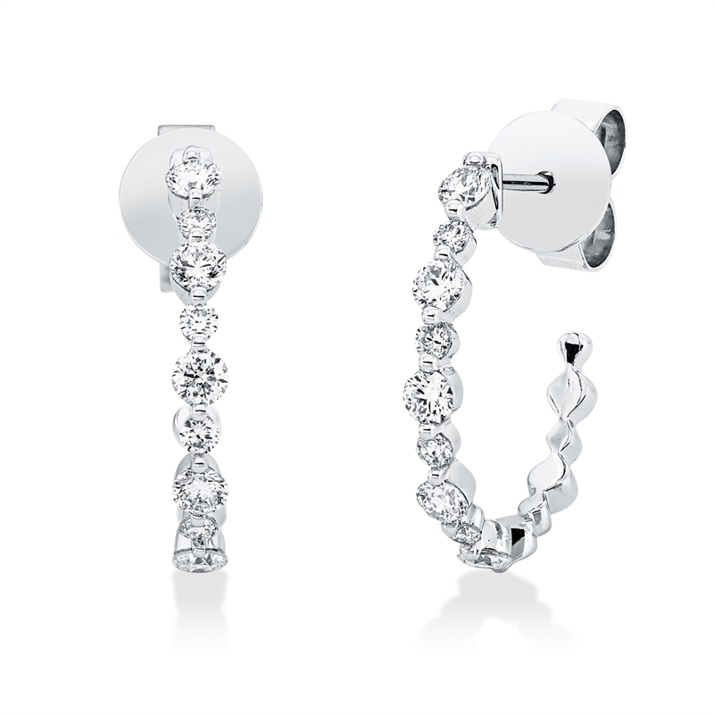 Ohrstecker 18 kt WG, 18 Brill. 0,61 ct, TW-si