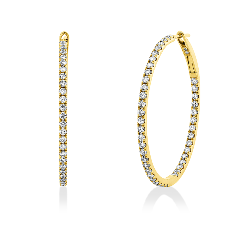 Creolen 18 kt GG, 90 Brill. 1,25 ct, I-si