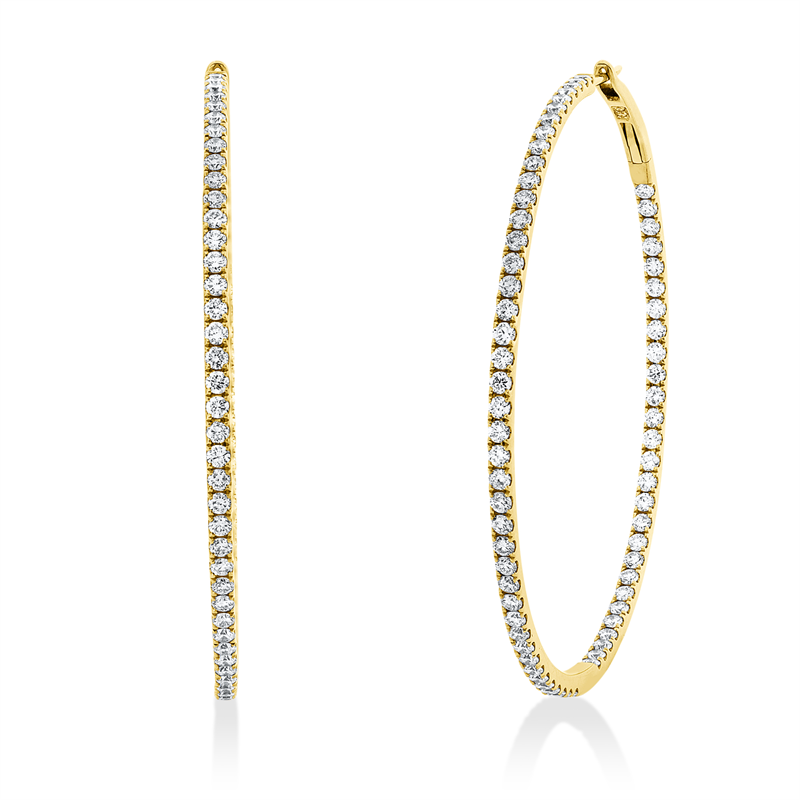 Creolen 18 kt GG, 140 Brill. 2,59 ct, TW-si