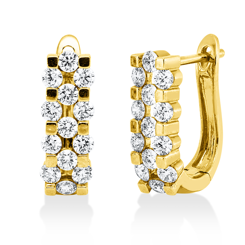 Creolen 18 kt GG, 26 Brill. 0,77 ct, TW-si