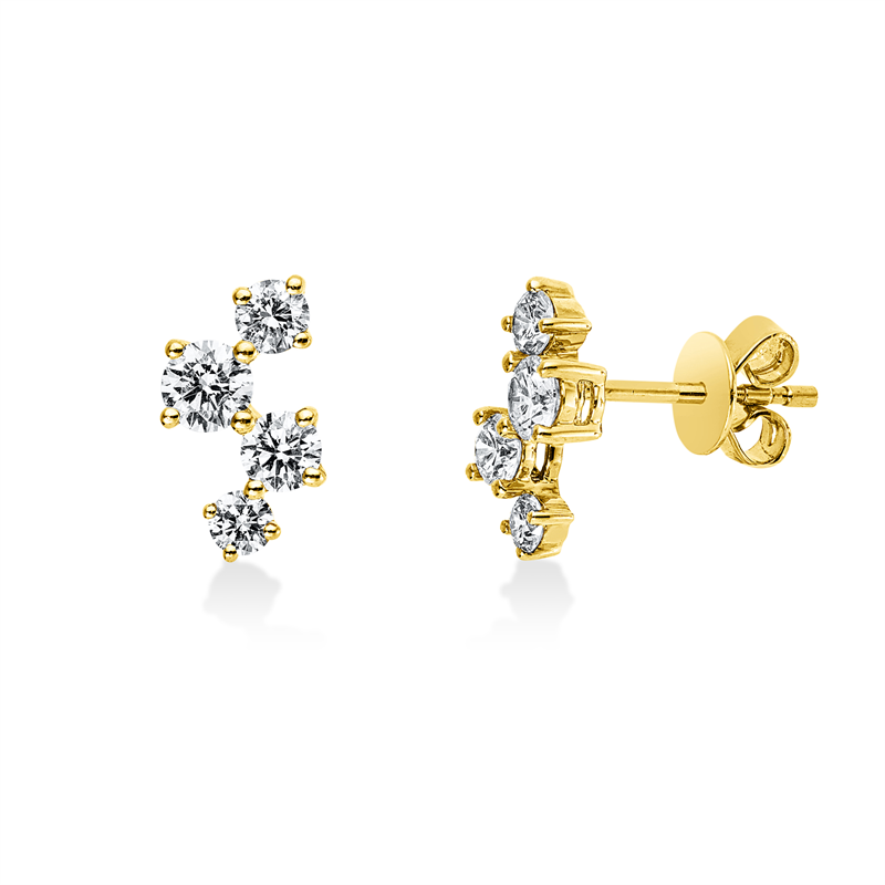 Ohrstecker 14 kt GG, 2 Brill. 0,17 ct, W-si, 2 Brill. 0,20 ct, W-si, 2 Brill. 0,29 ct, W-si, 2 Brill. 0,11 ct, W-si